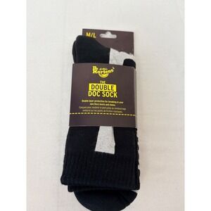 Dr. Martens Double Doc Socks Size Medium L Black New Padded Blister Protection